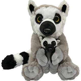 Obrázek z Lemur sedící s mládětem plyš 22cm 